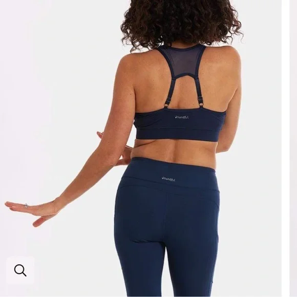 Handful Closer Front Zip Bra Size Small Sports Athletic In Night Swim Navy Color - Picture 3 of 7